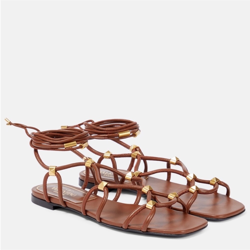Valentino Garavani Rockstud Net lace up sandals